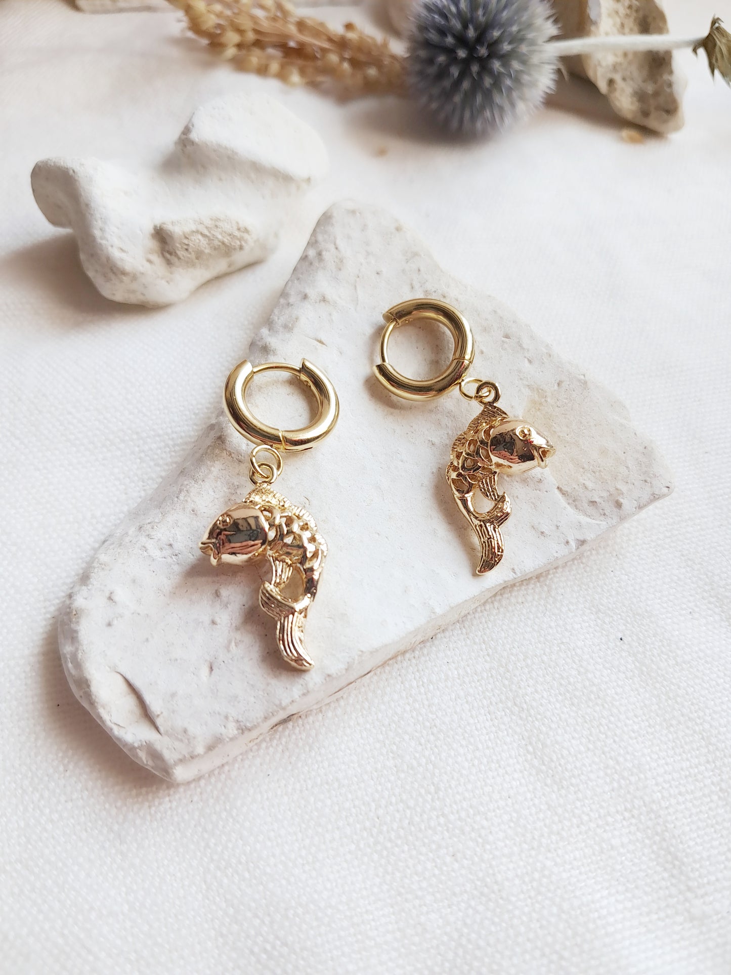 Boucles d'oreilles créoles carpes koï