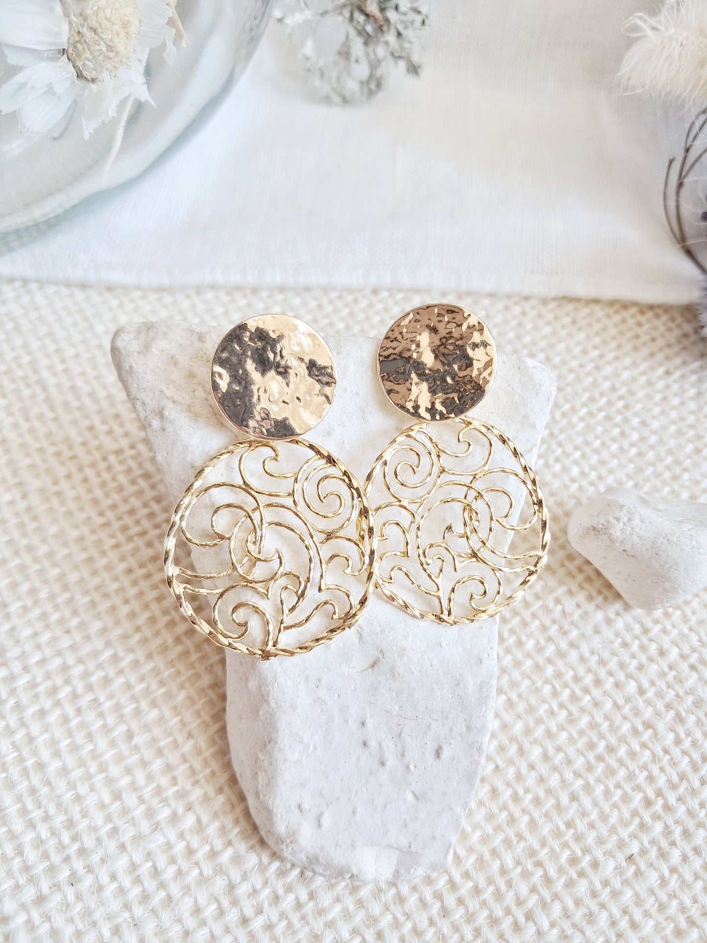 Boucles d'oreilles géométriques cercles