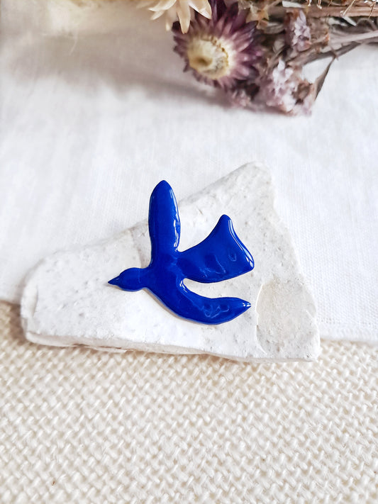 Pin's oiseau bleu de Matisse en laiton 
