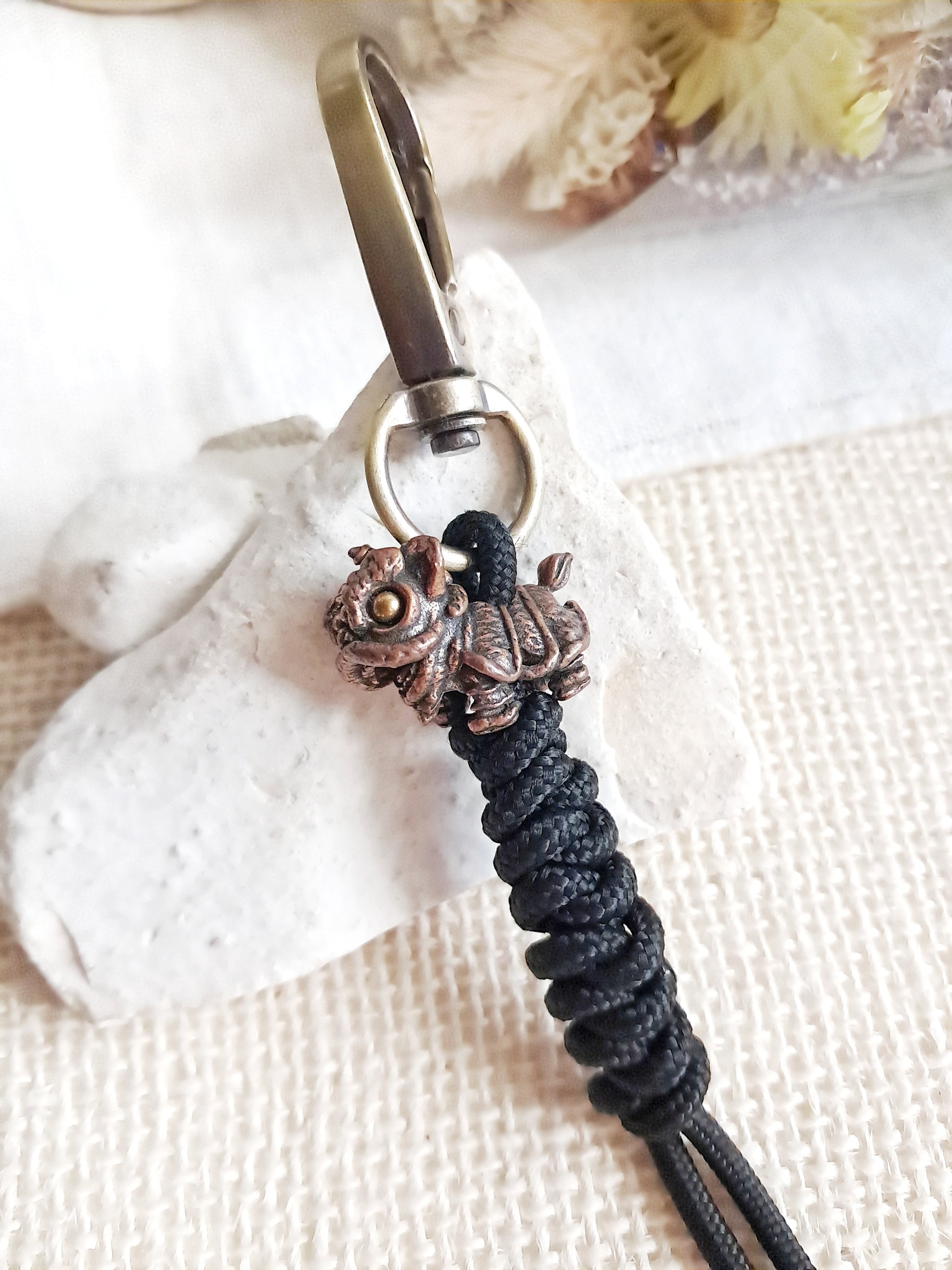 Porte-clés lion du nouvel an chinois en laiton