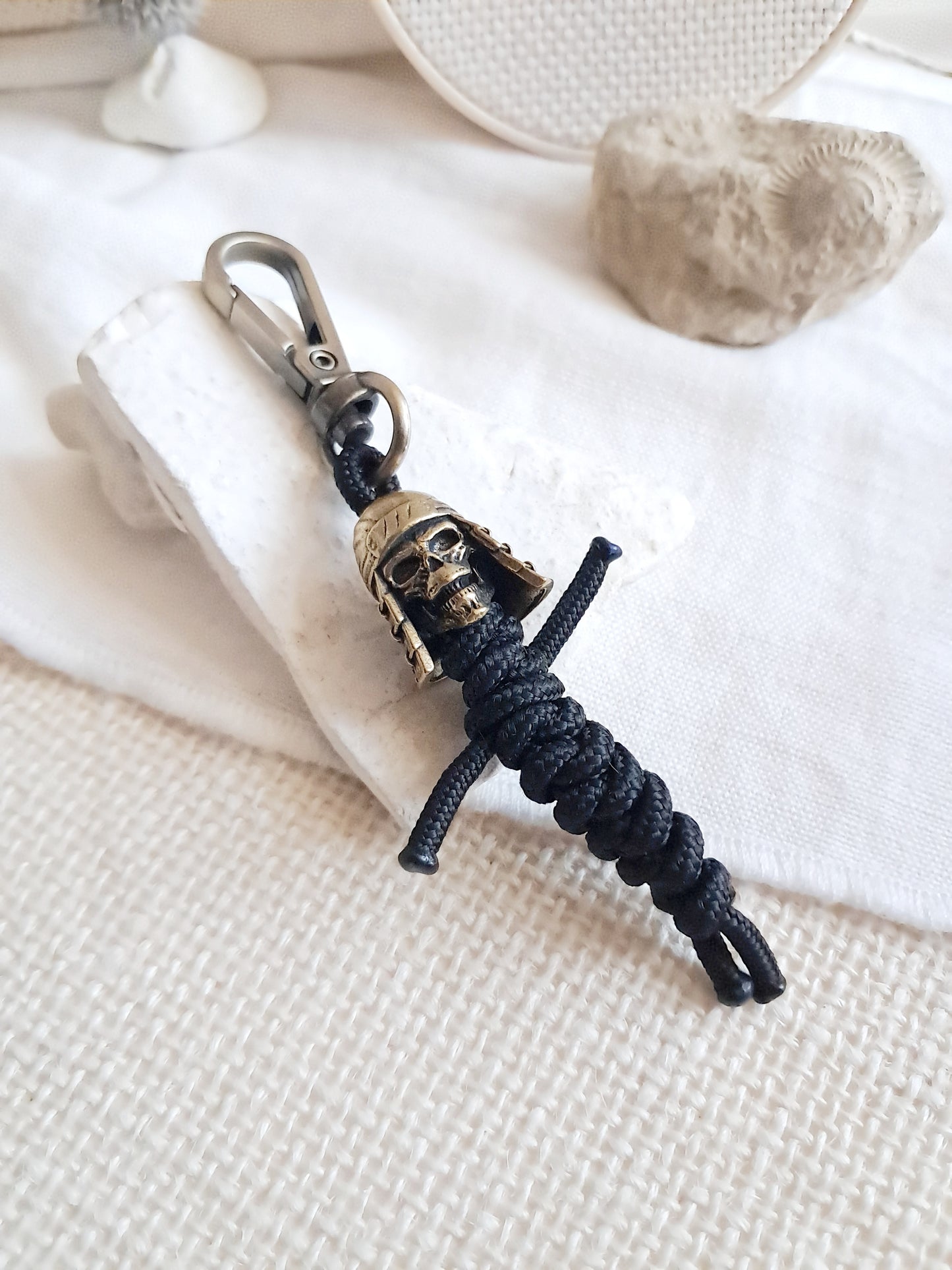 Porte-clés tête crâne de Ninja