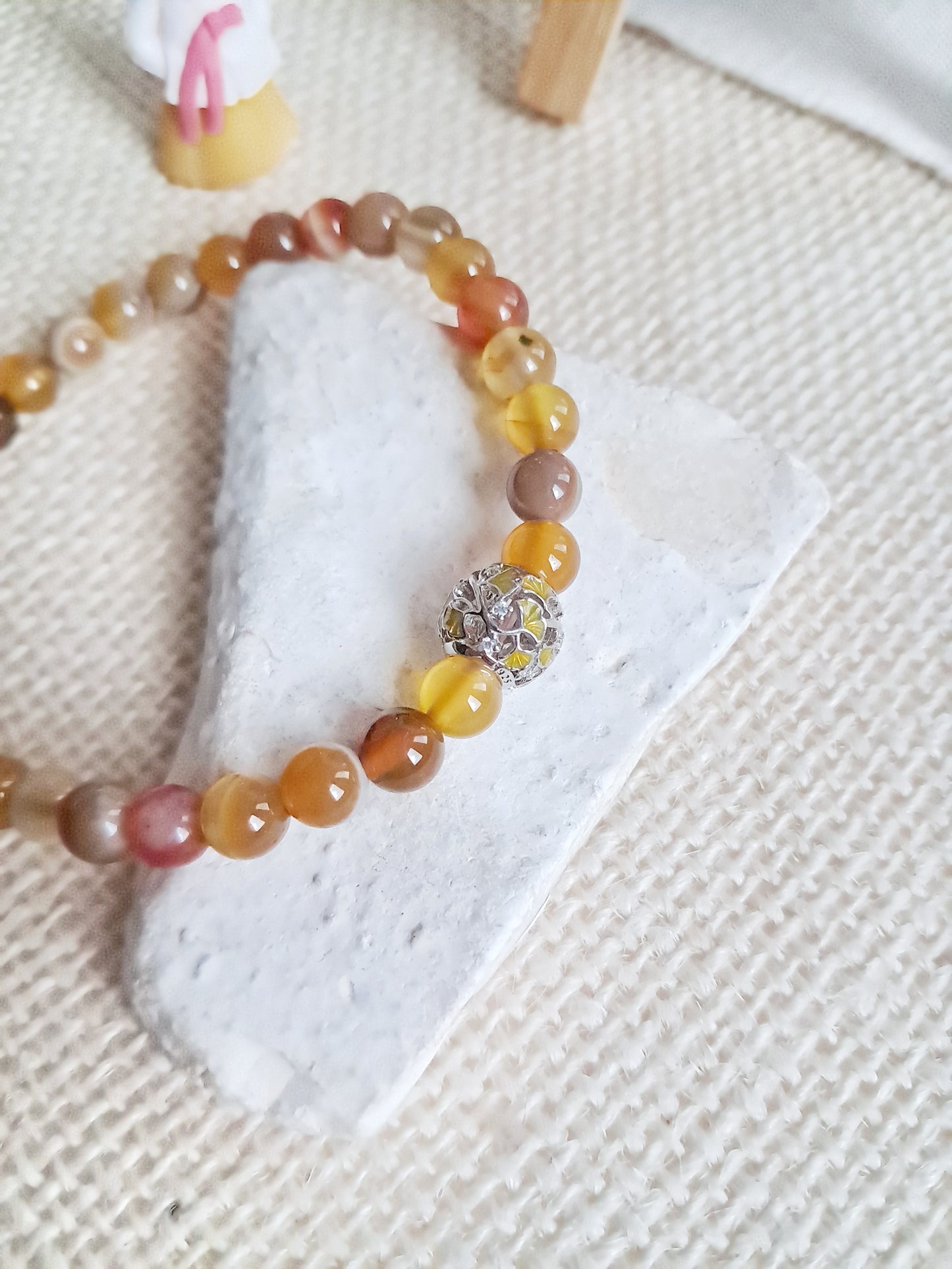Bracelet ginkgo (은행나무) avec sa perle ginkgo en argent 925