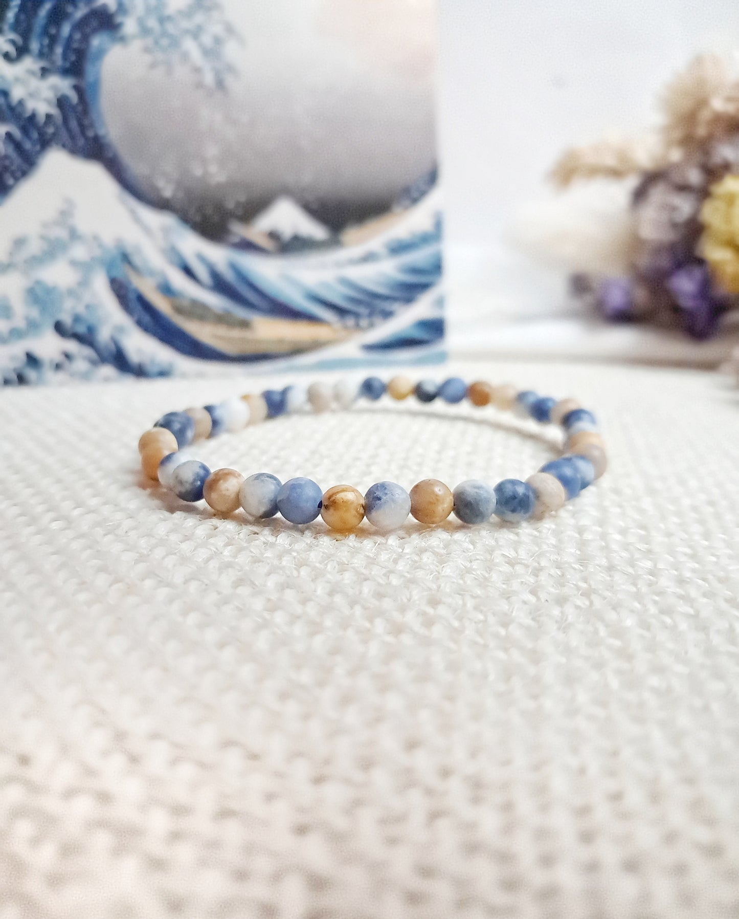 Bracelet inspiré de "La Grande Vague de Kanagawa" d'Hokusai 4mm - exposition Nantes 2025