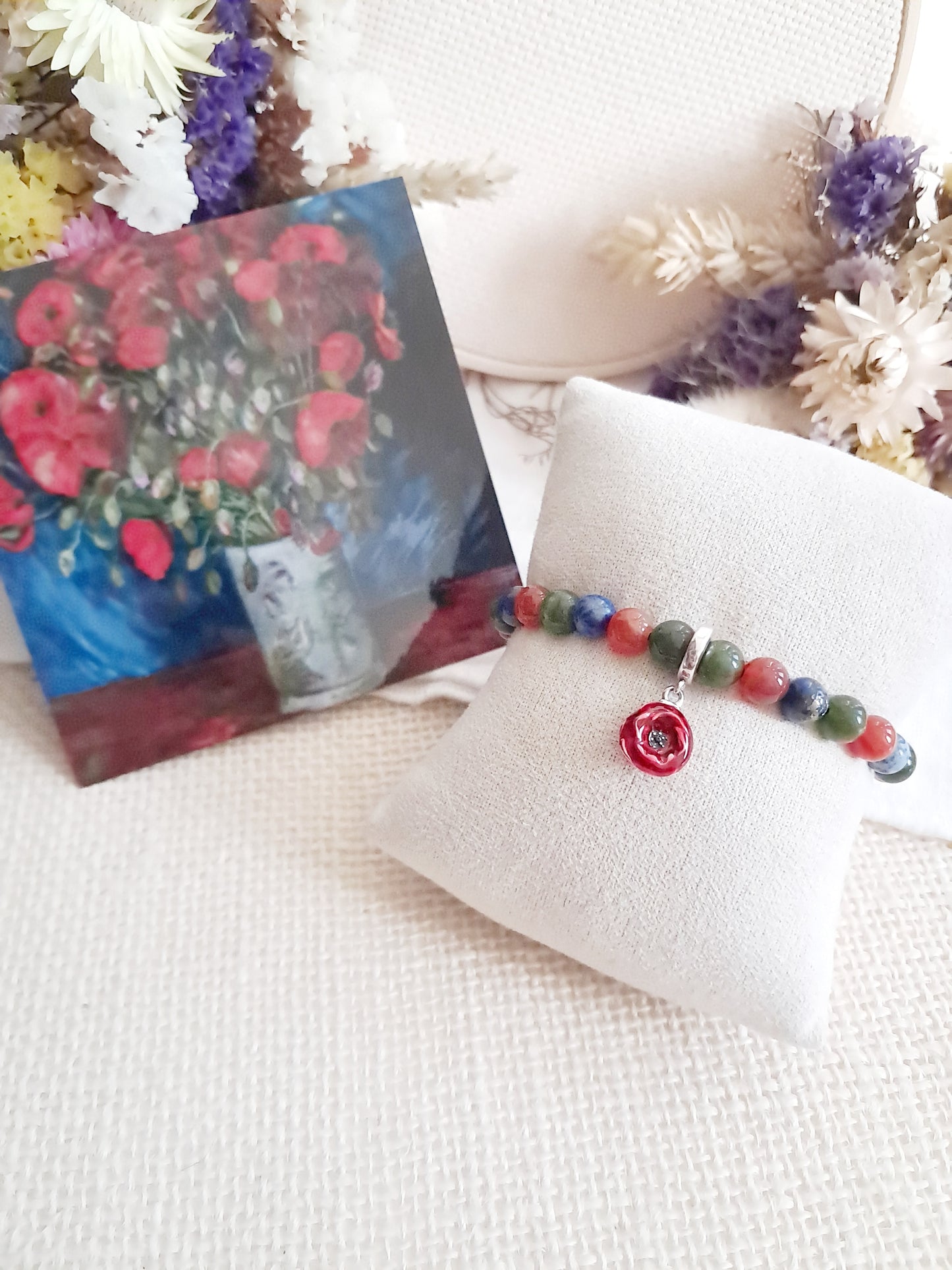 Bracelet à breloque "Le bouquet de coquelicots"  de Vincent Van Gogh