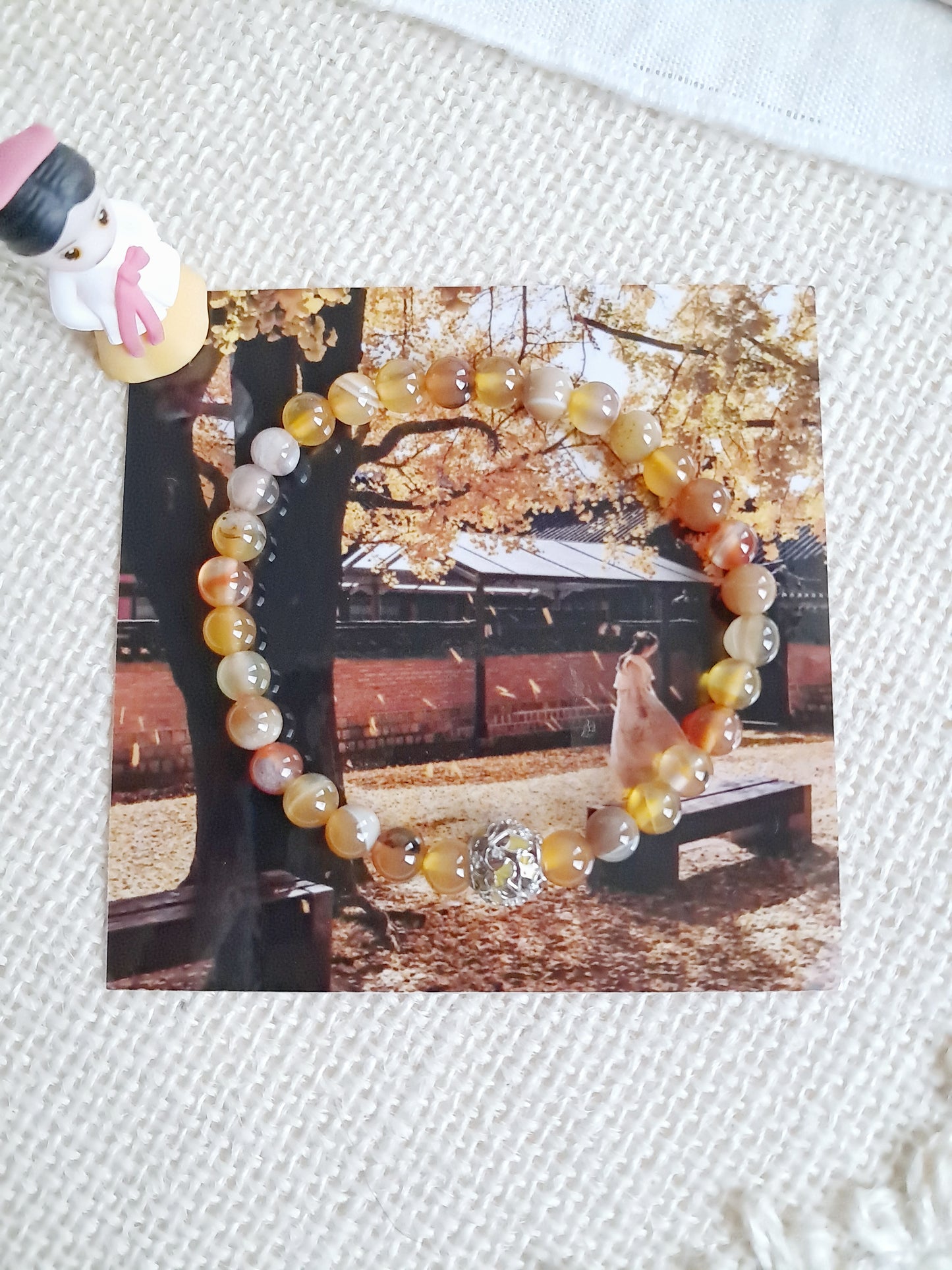Bracelet ginkgo (은행나무) avec sa perle ginkgo en argent 925