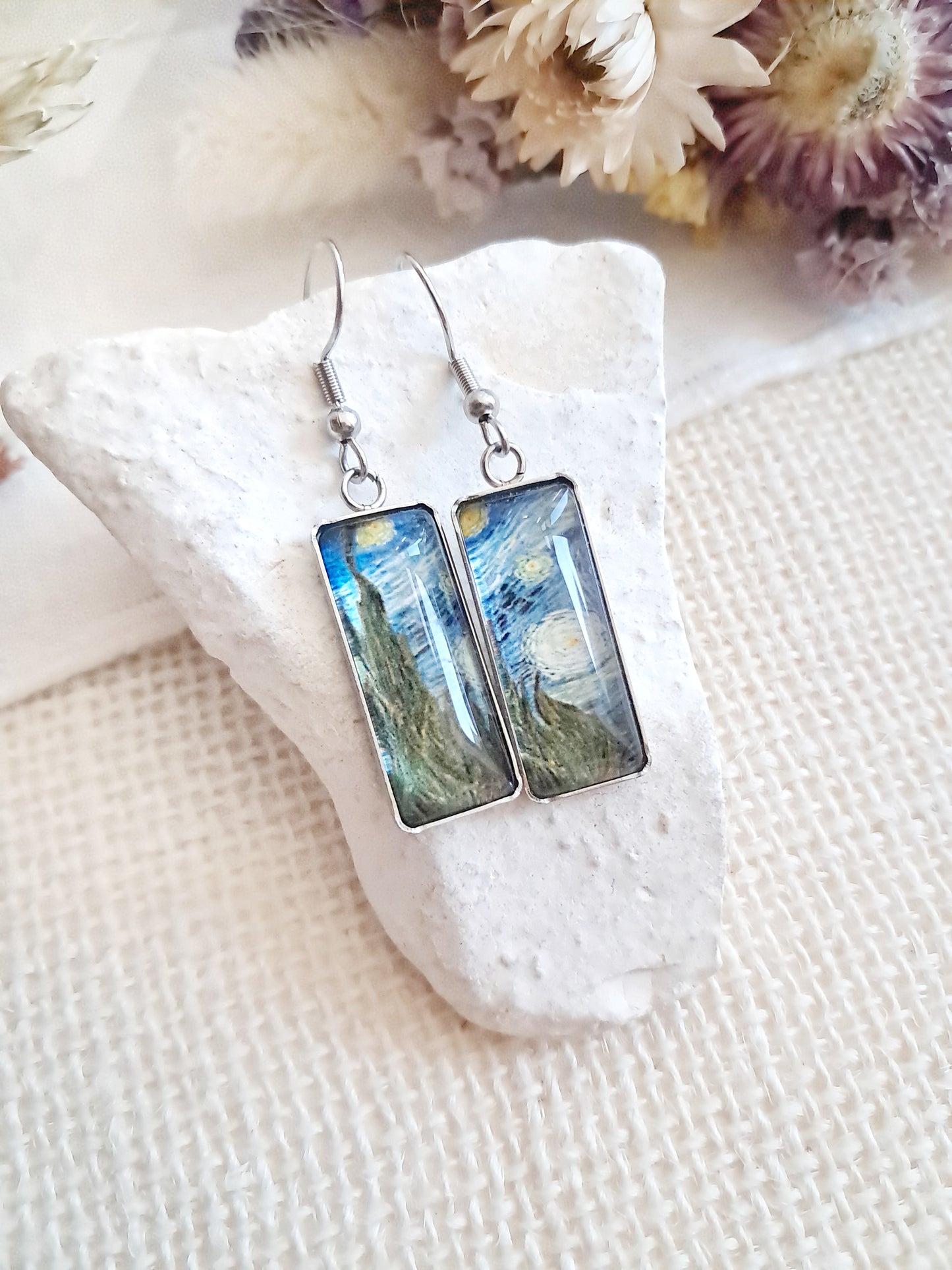 Boucles d'oreilles La nuit étoilée de Van Gogh