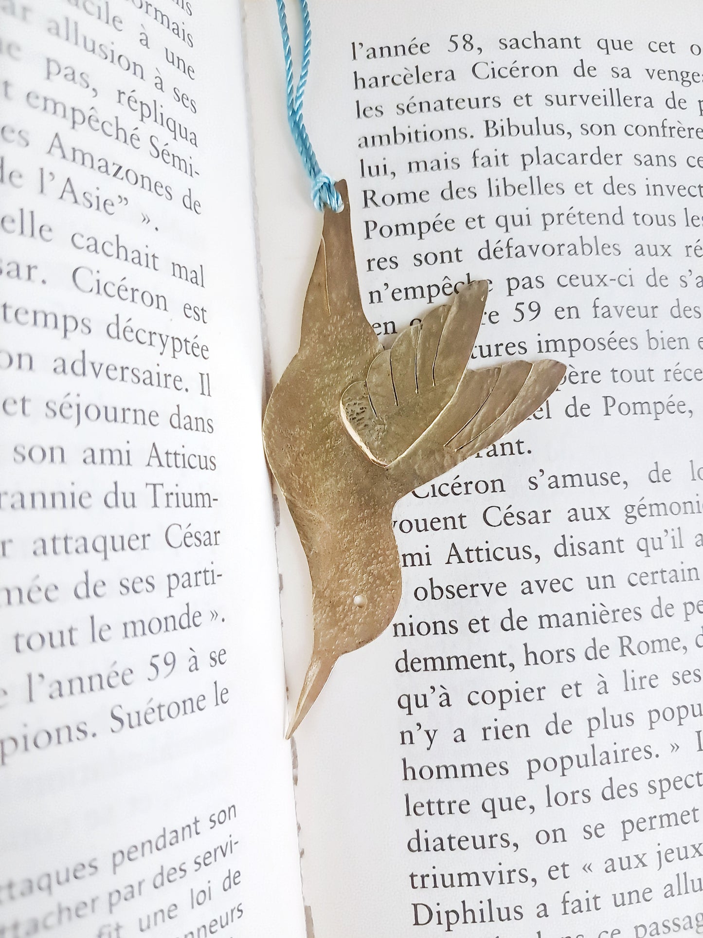 Marque-pages colibri en laiton