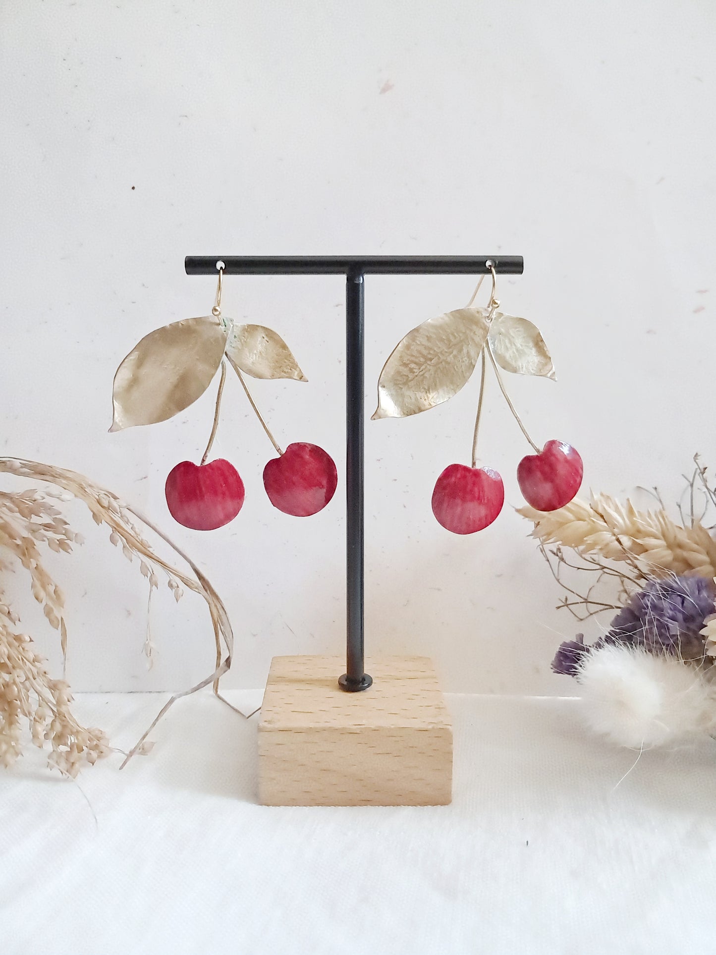 Boucles d'oreilles cerises en laiton