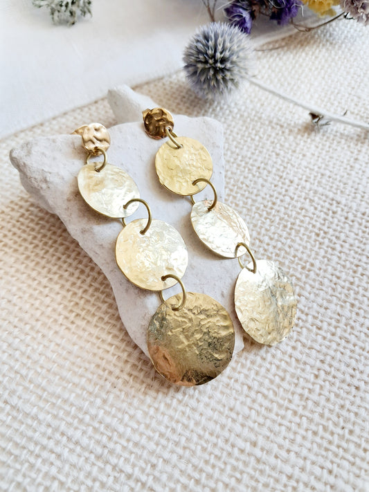 Boucles d'oreilles pendantes disques