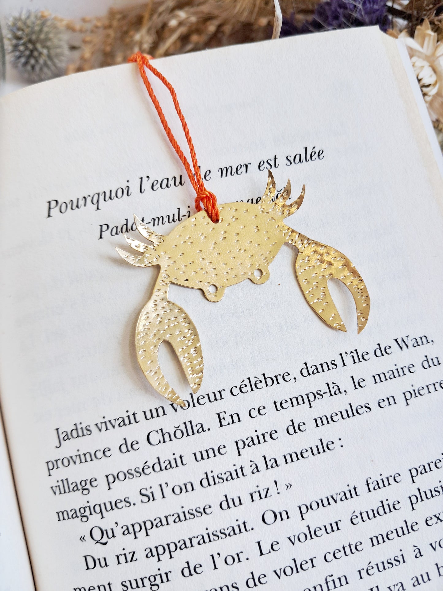 Marque-pages crabe en laiton