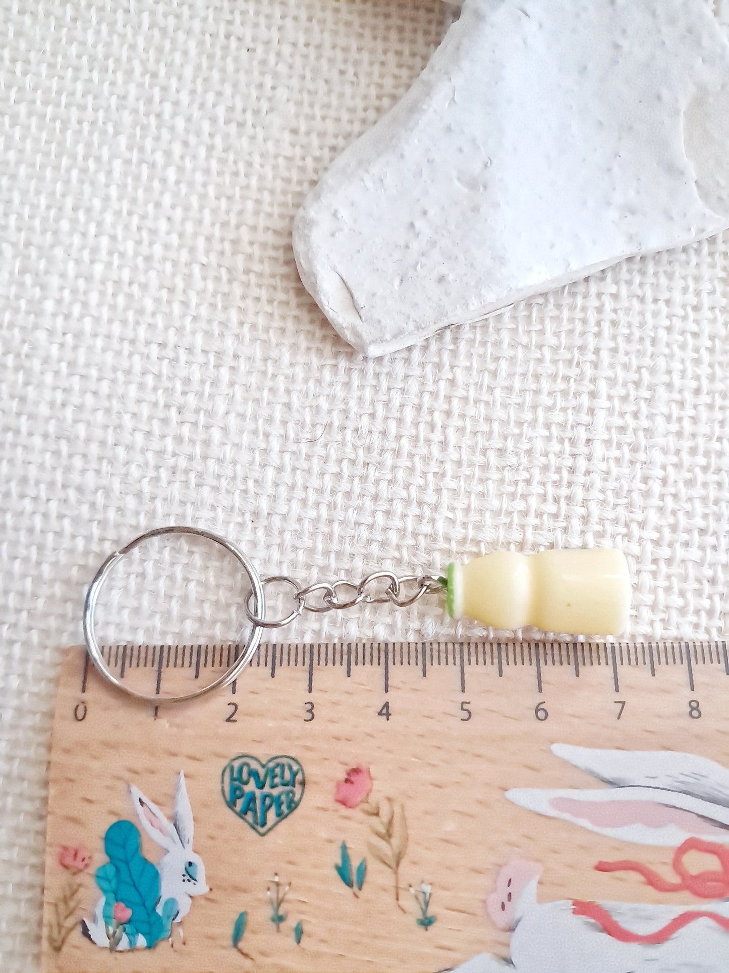 Porte-clés petite bouteille de lait lucky 우유 style coréen