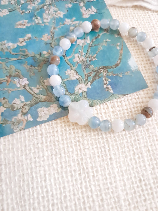 Bracelet inspiré de "Amandier en fleurs" de Vincent Van Gogh
