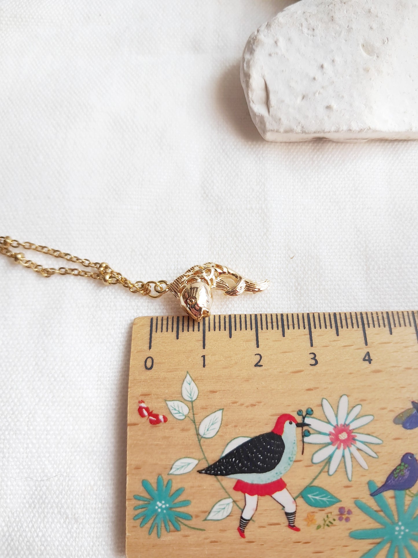 Collier carpe koï en acier inoxydable doré