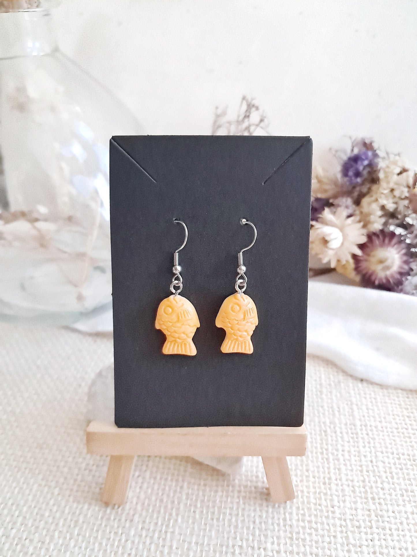 Boucles d'oreilles Bungeoppang gaufre coréenne en forme de poisson