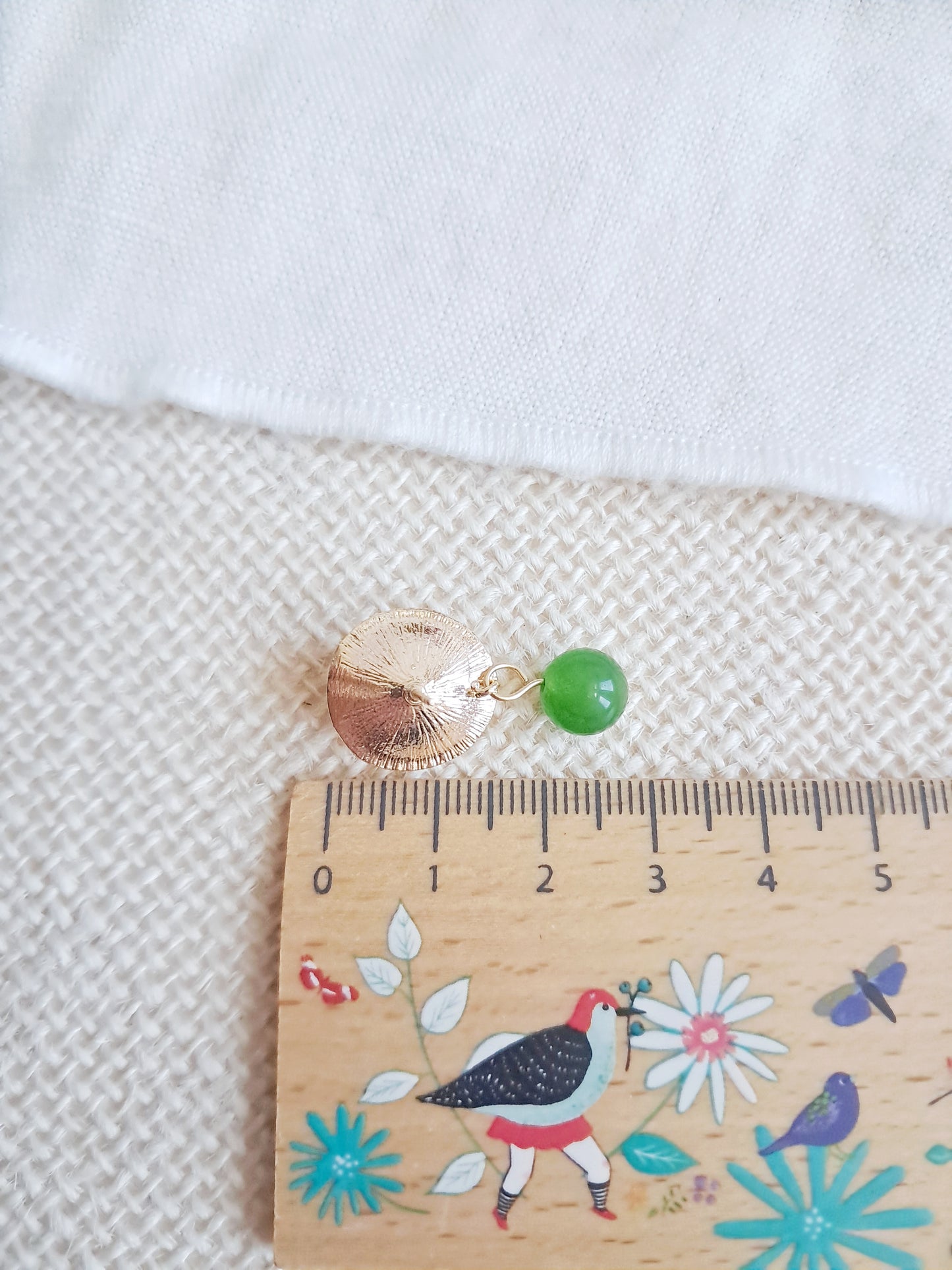 Boucles d'oreilles lotus et perles vertes