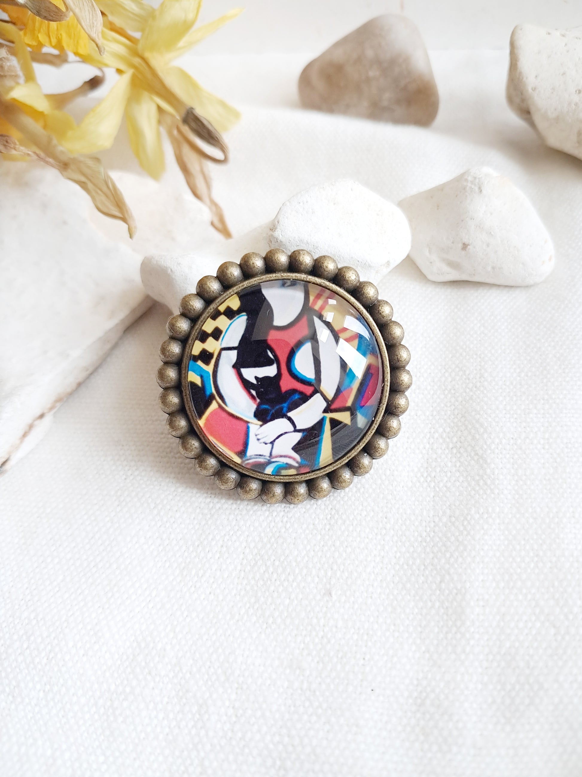 Broche cabochon Picasso