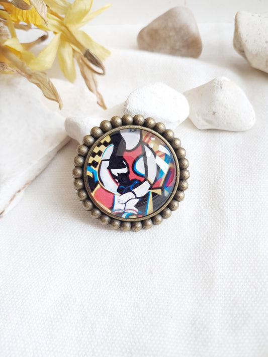 Broche cabochon Picasso