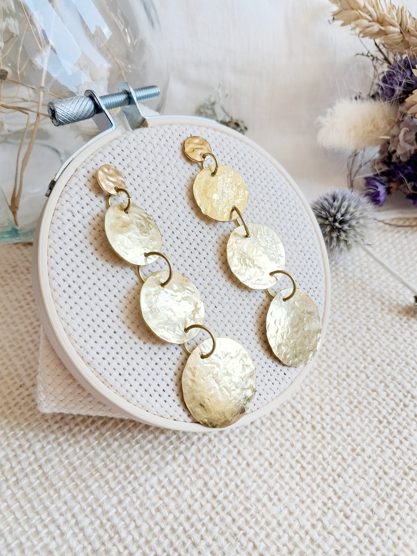 Boucles d'oreilles pendantes disques