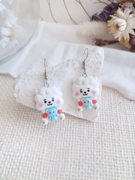 Boucles d'oreilles BT21 BTS RJ et Koya
