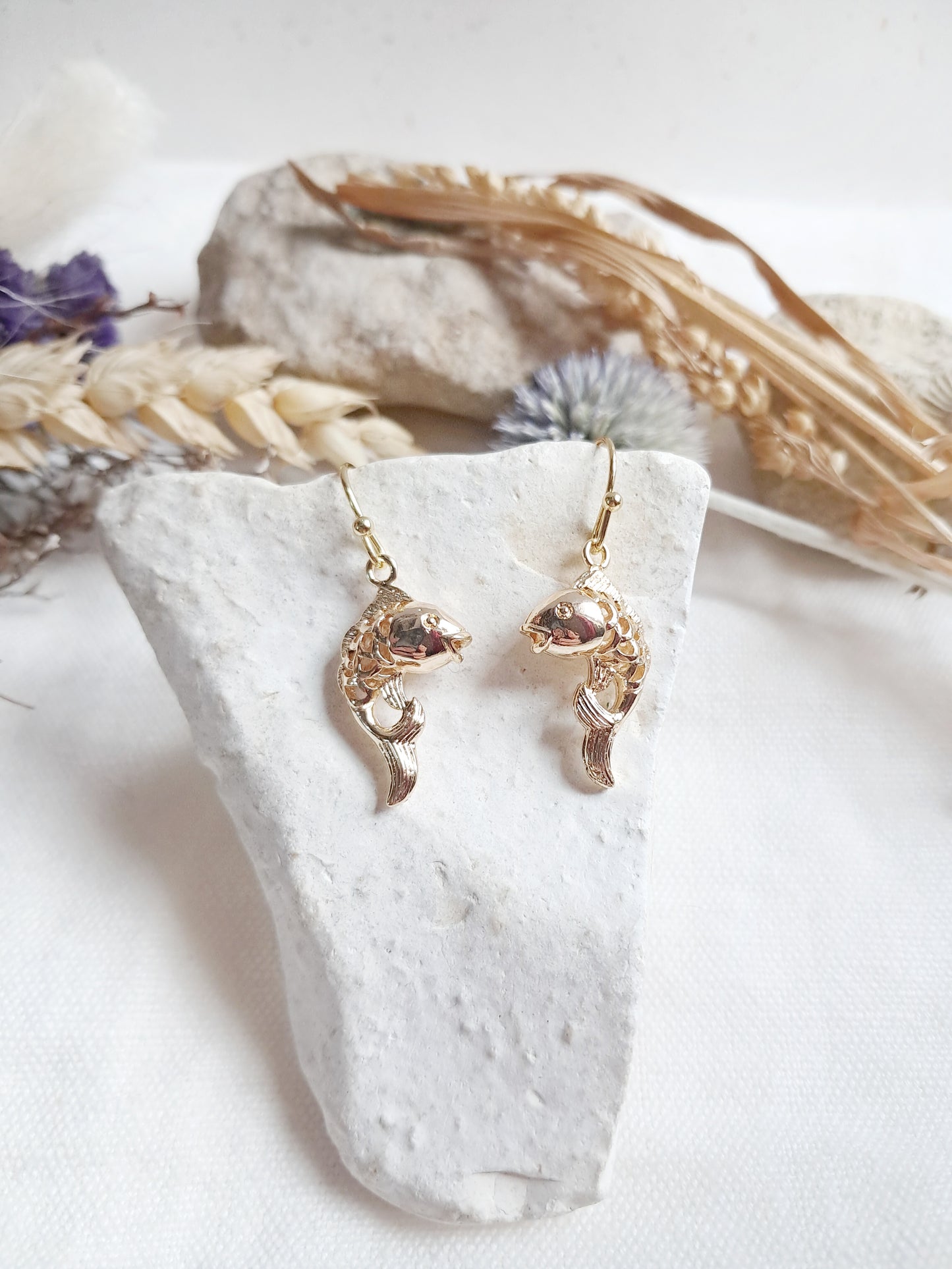 Boucles d'oreilles pendantes carpes koï