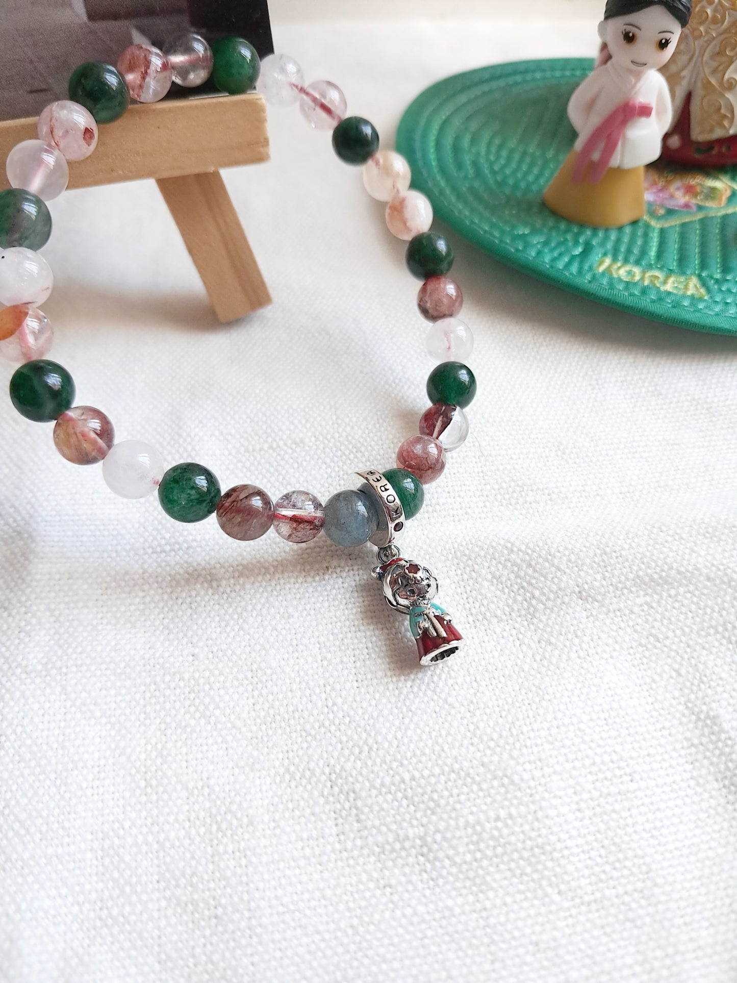 Bracelet Hanbok (한복) avec sa breloque en argent 925