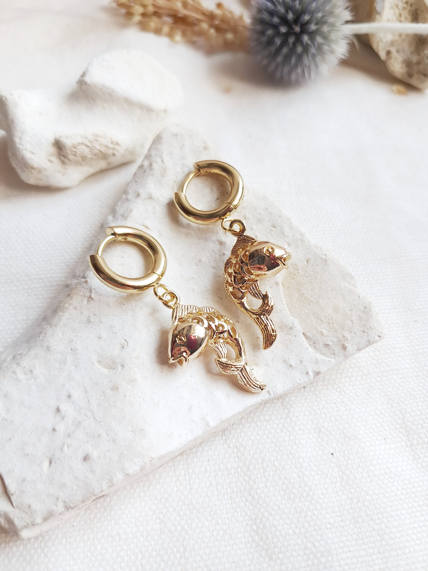 Boucles d'oreilles créoles carpes koï