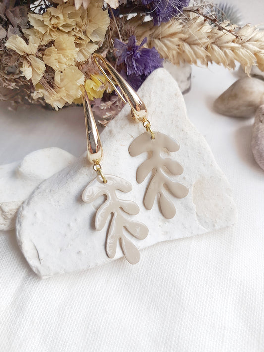 Boucles d'oreilles feuilles inspirées de Matisse