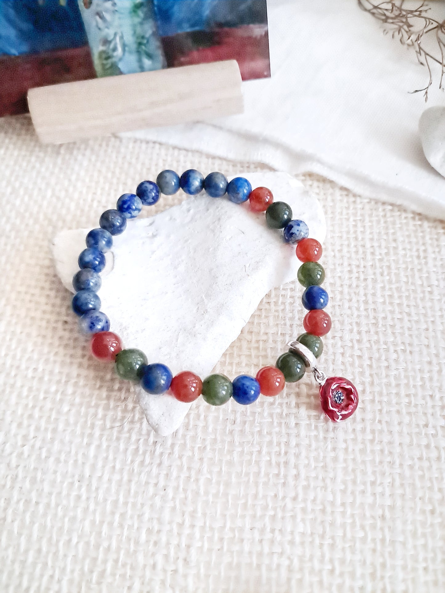 Bracelet à breloque "Le bouquet de coquelicots"  de Vincent Van Gogh