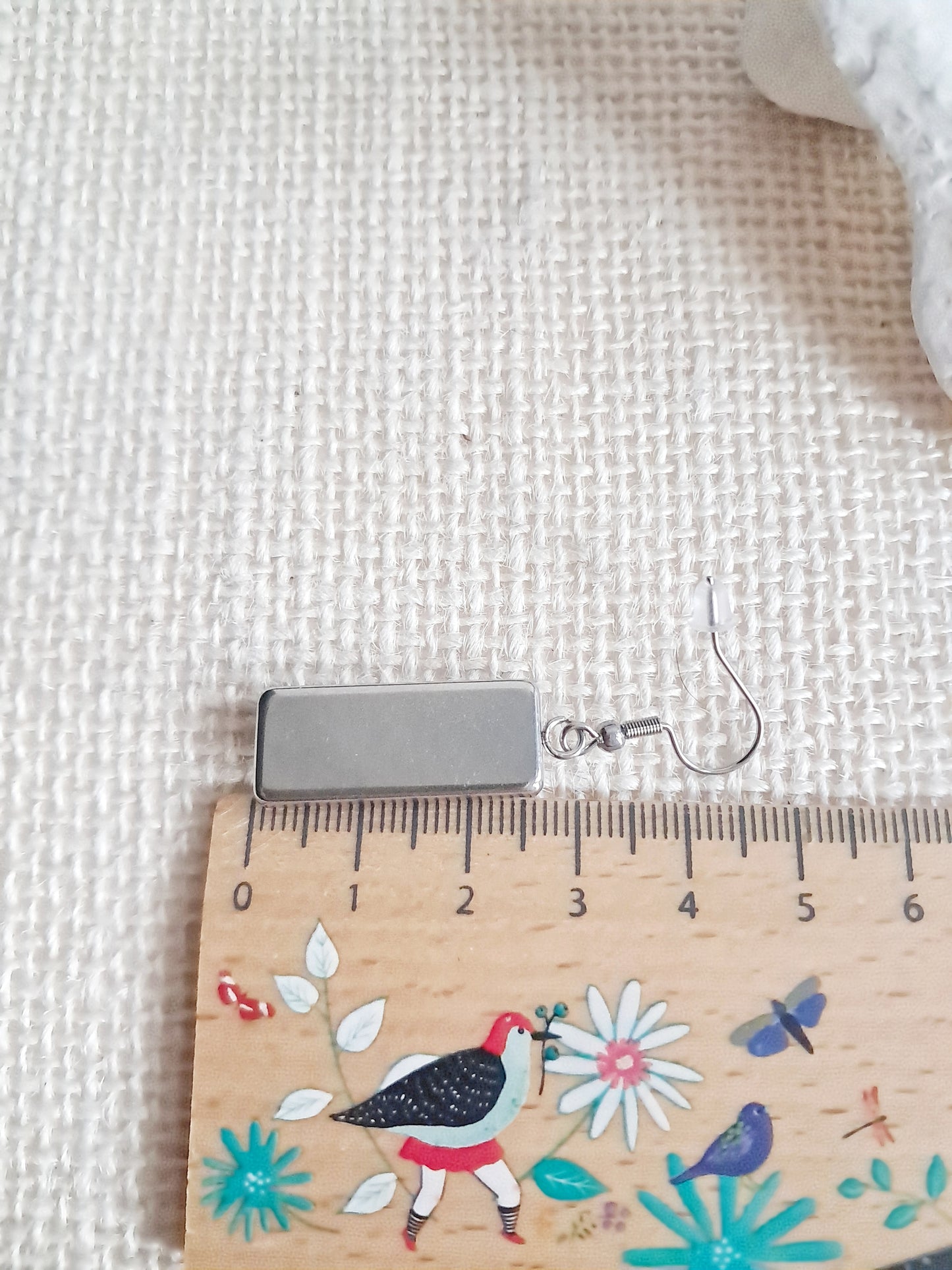 Boucles d'oreilles rectangulaires "La dame à l'éventail" de Gustave Klimt