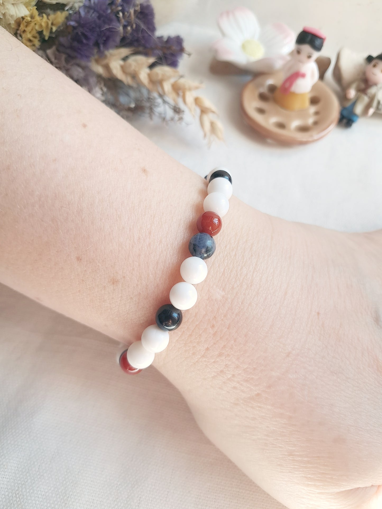 Bracelet aux couleurs du drapeau coréen, le Taegeukgi (태극기)