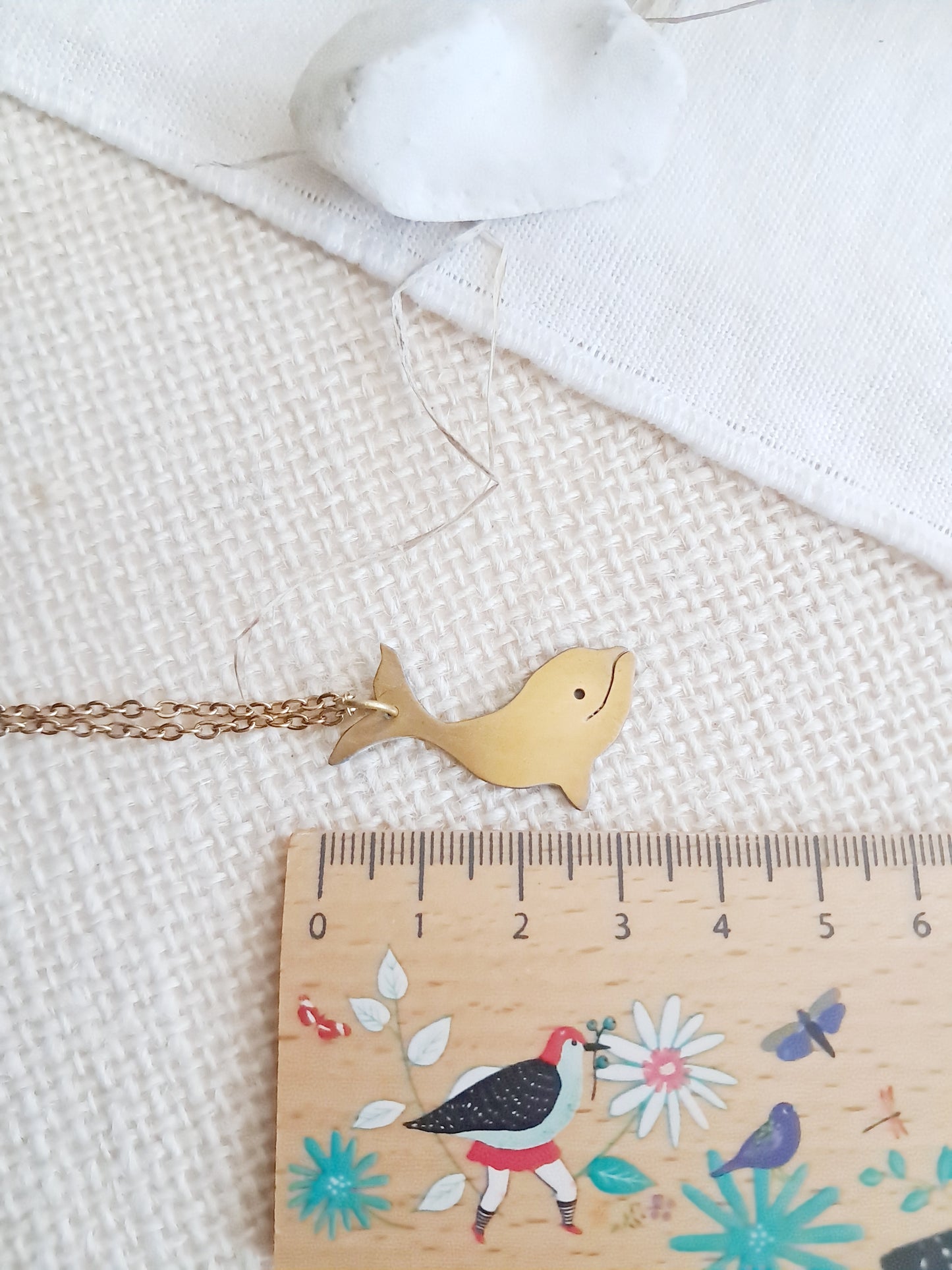 Collier baleine grise en laiton