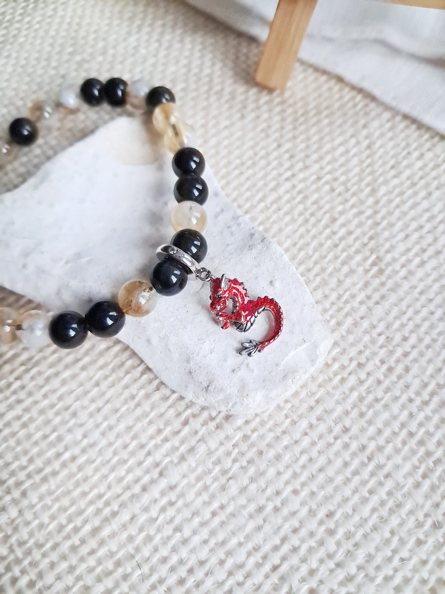 Bracelet dragon avec sa breloque en argent 925