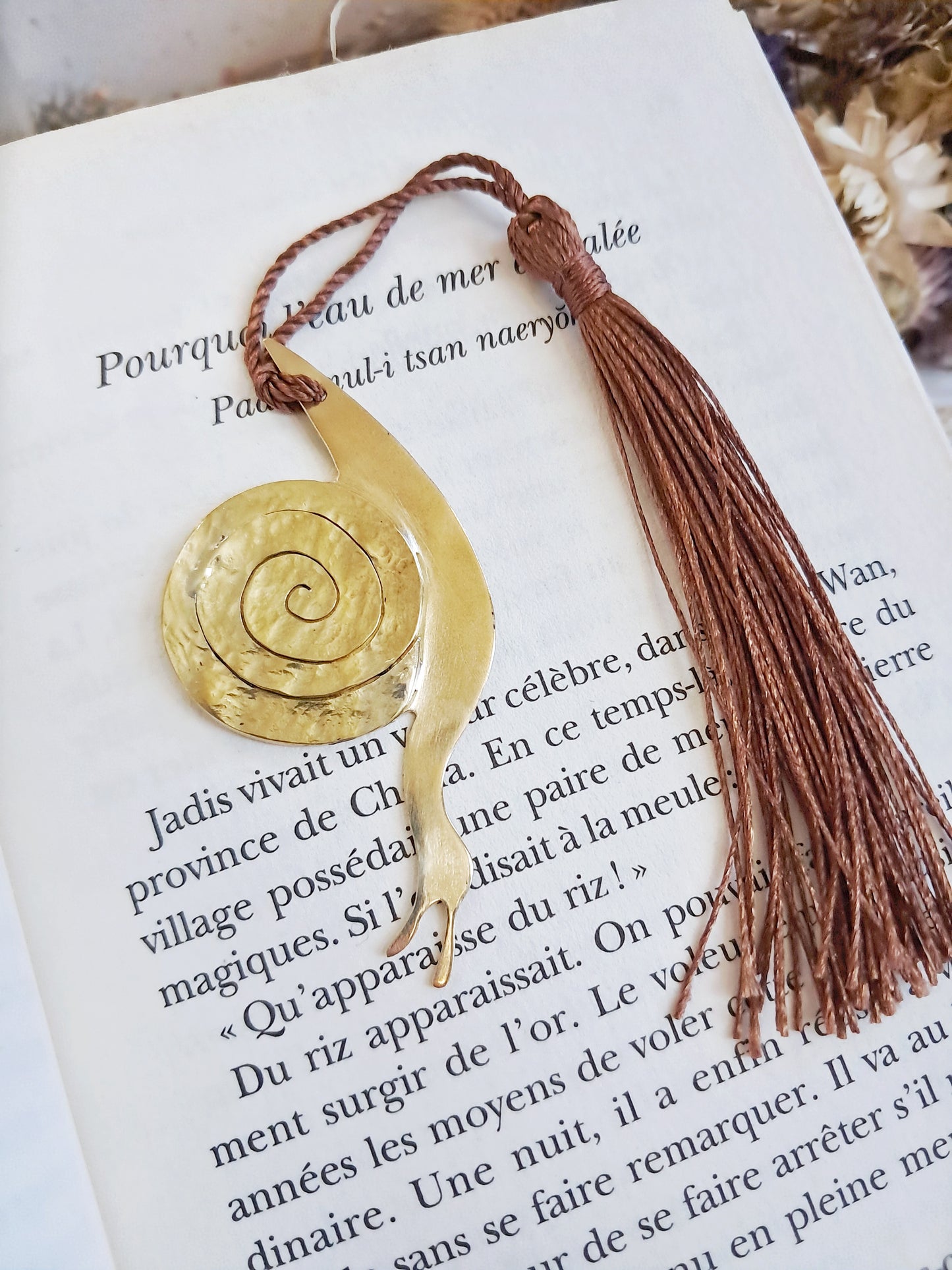 Marque-pages escargot en laiton