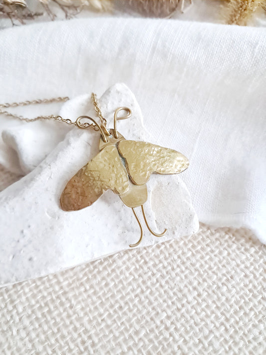 Collier papillon en laiton