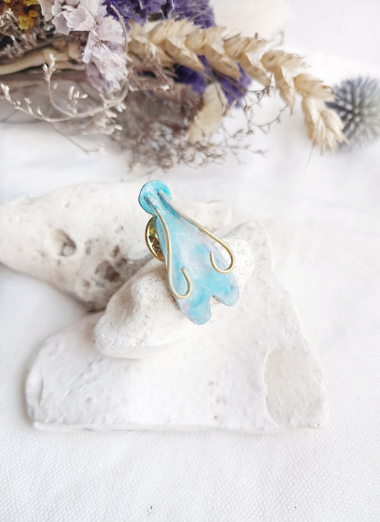 Pin's insecte mite patiné en laiton