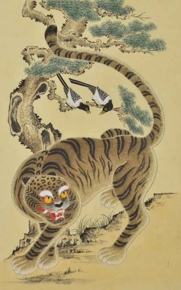 Bracelet du Hojakdo (호작도) avec sa perle tigre en argent 925